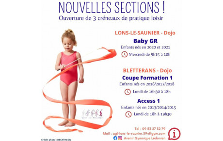 Nouvelles sections à l'AGL